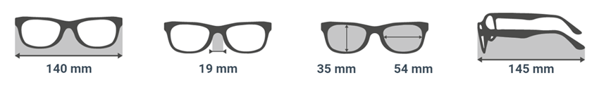 Dimensiones de las gafas